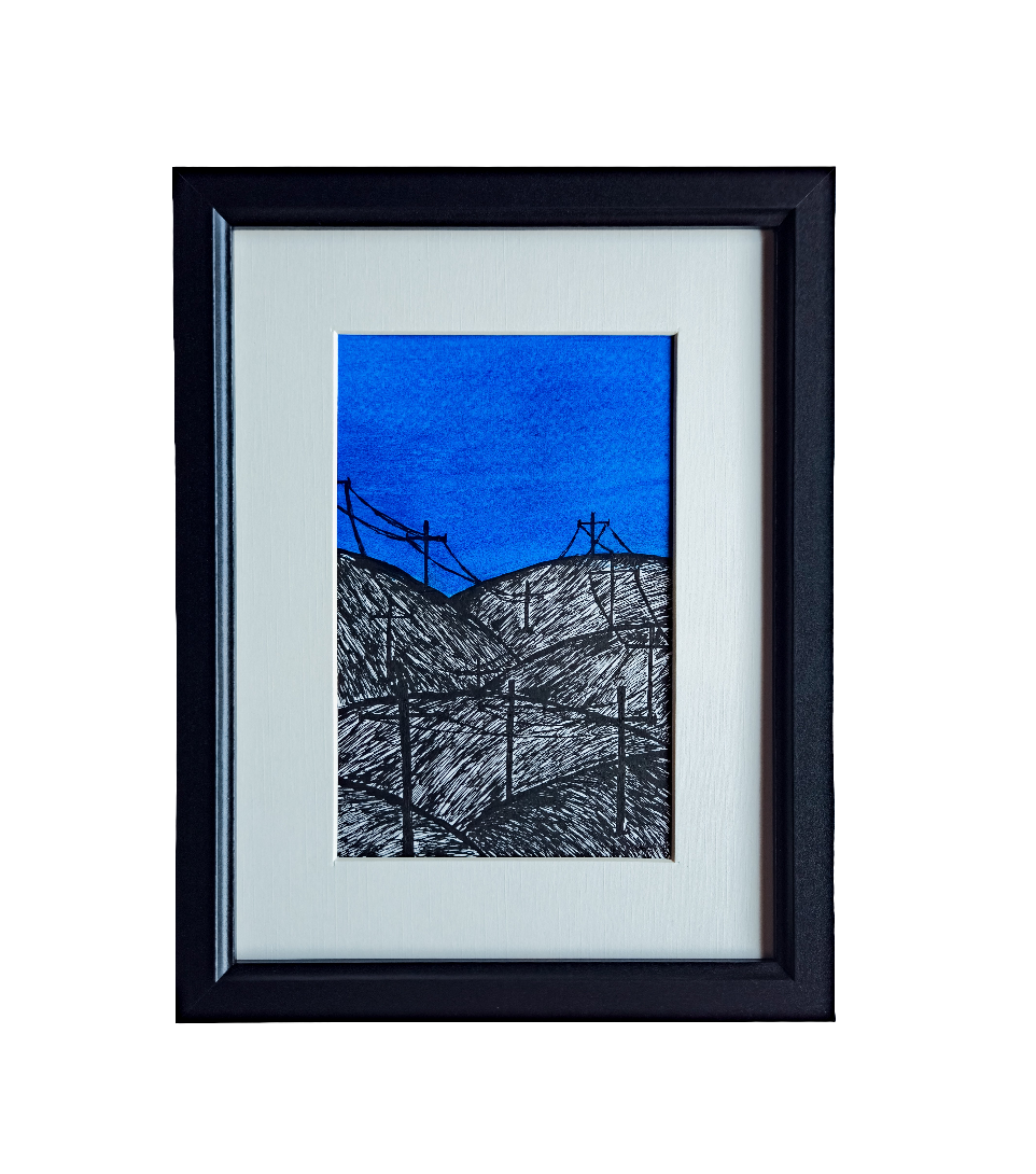 Ink sketch of pylons.