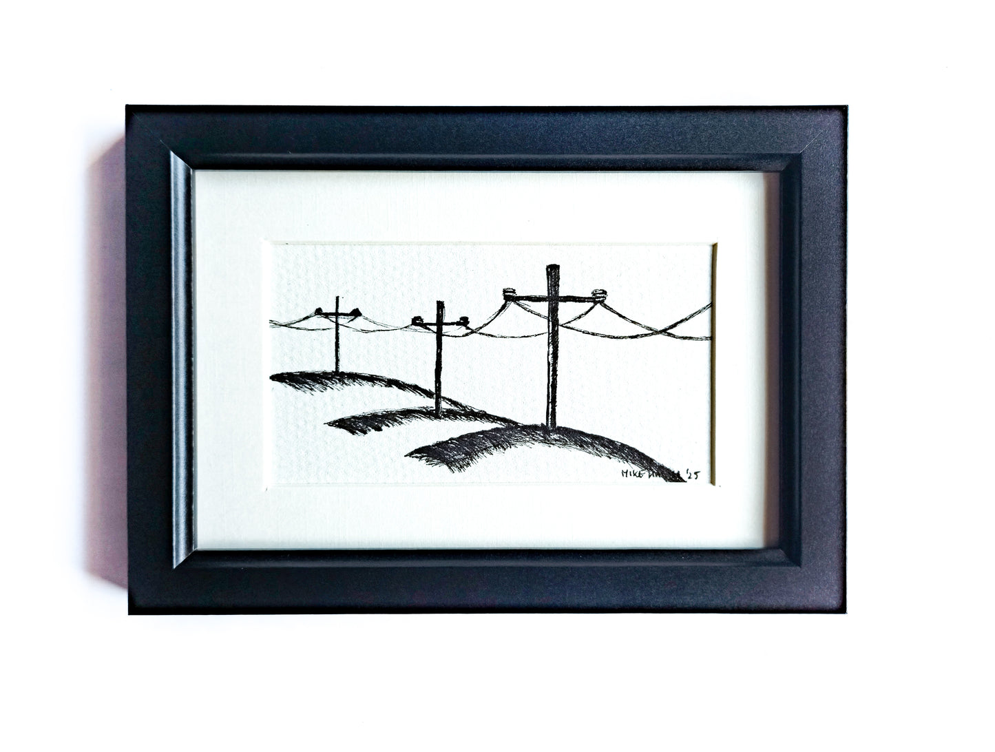 Ink sketch of three pylons.