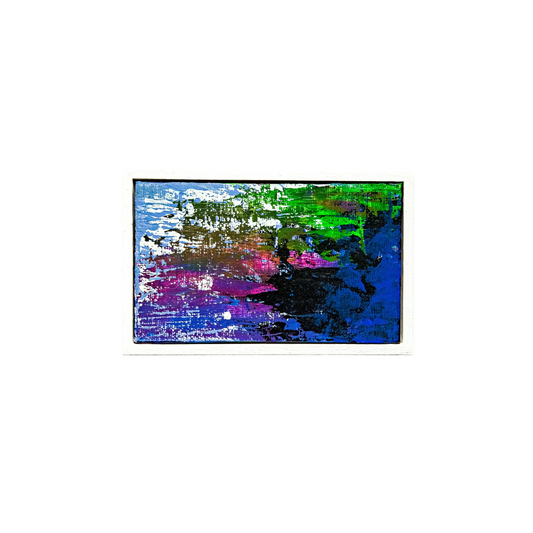 Colourful abstract painting on a white wall