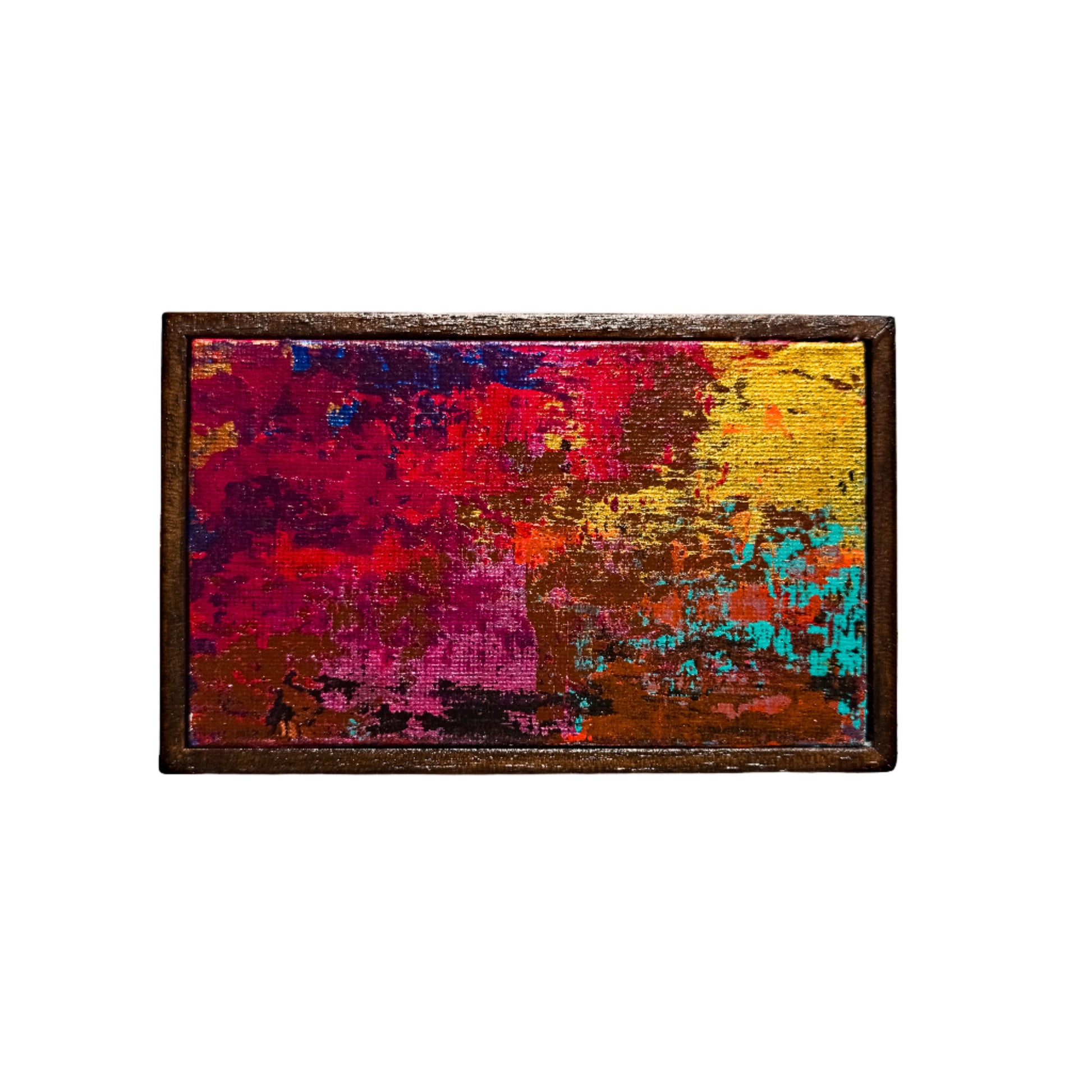 Colorful abstract painting on a white wall