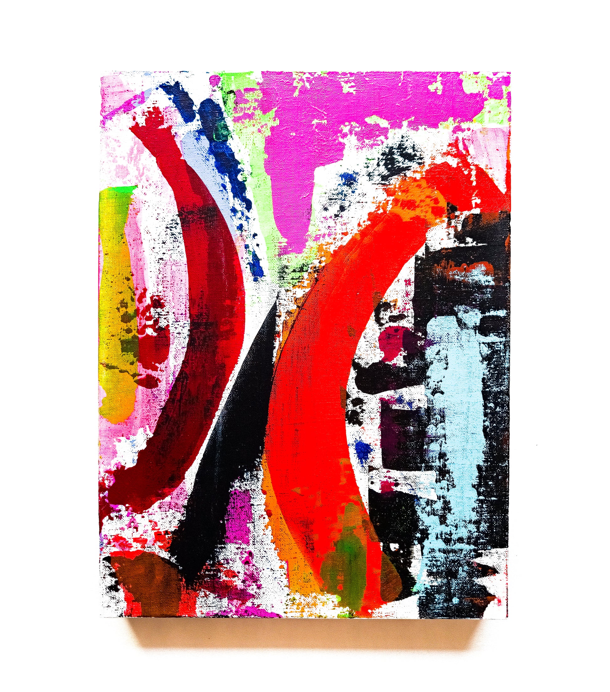 Abstract art with colorful brush strokes on a white background